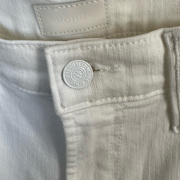 MOTHER White Insider Crop Step Fray Jeans Size 28 - Picture 7 of 11